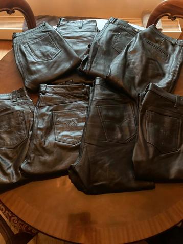 Lot van 8 leren jeans lams en rund leer €75, incl verz post beschikbaar voor biedingen