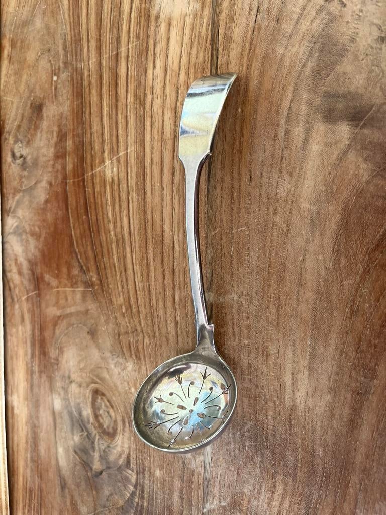 Antieke strooilepel verzilverd, Antiek en Kunst, Ophalen of Verzenden