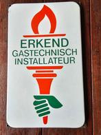 Emaille bord erkend gastechnisch installateur, Ophalen, Reclamebord