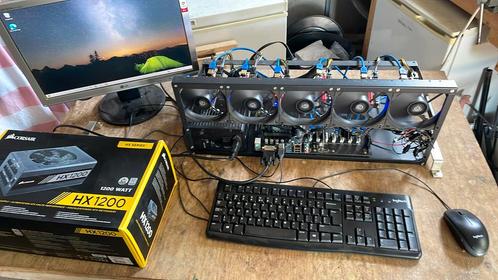 Mining rig/pc, Computers en Software, Desktop Pc's, Zo goed als nieuw, 2 tot 3 Ghz, SSD, 16 GB, Met monitor, Ophalen of Verzenden