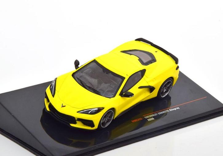 Chevrolet Corvette Sting Ray 2020 Geel Model 1/43 Ixo Models, Hobby en Vrije tijd, Modelauto's | 1:43, Nieuw, Auto, Overige merken