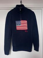 Polo ralph lauren quarter zip met usa flag xs katoen, Ophalen of Verzenden, Zo goed als nieuw, Maat 46 (S) of kleiner, Blauw