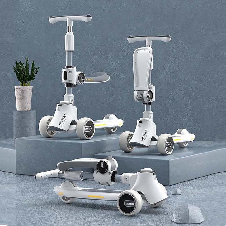 Step zitjes kinderscooter loopfiets LED muziek in 4 kleuren, Fietsen en Brommers, Steps, Nieuw, Gewone step, Ophalen of Verzenden