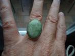 mooie echt zilveren ring met prachtige groene edelsteen 17,5, Sieraden, Tassen en Uiterlijk, Ringen, Groen, Met edelsteen, 17 tot 18