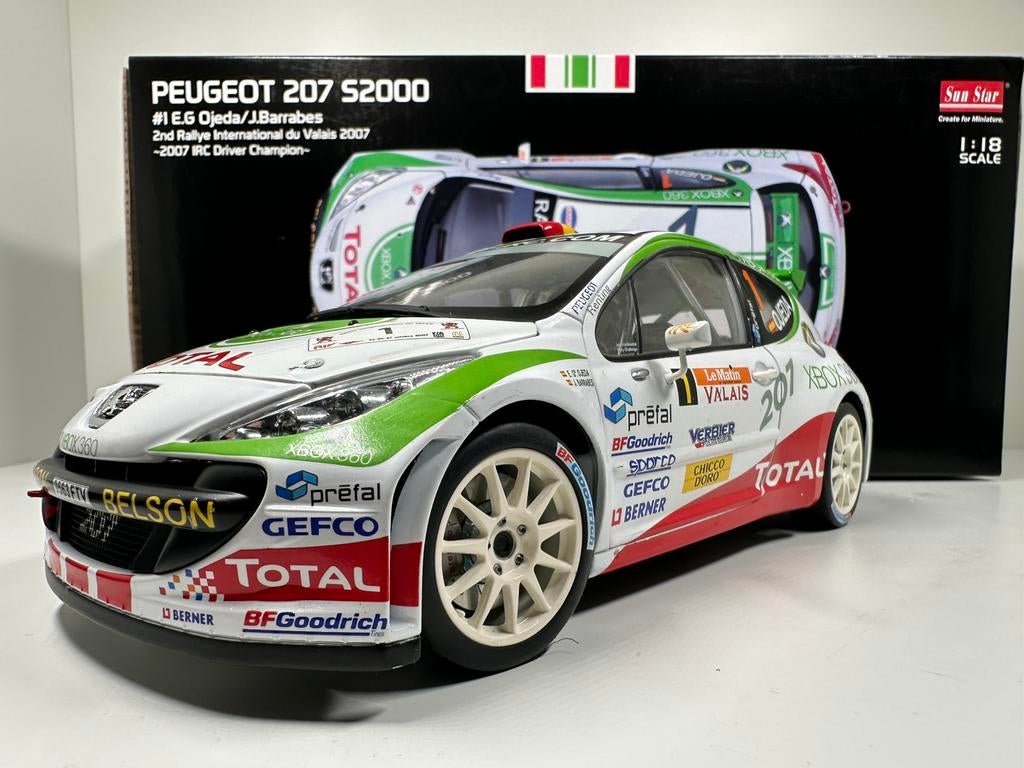 PEUGEOT 207 S2000 OJEDA RALLY DU VALAIS 2007 SUN STAR 1:18, Hobby en Vrije tijd, Modelauto's | 1:18, Ophalen of Verzenden, Nieuw