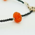 Zilveren edelsteen armband Halloween motief, Met edelsteen, Verzenden, Nieuw, Oranje