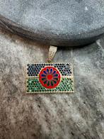 14k Gouden Reizigers Vlag Hanger| sinti en roma vlag, Overige voorstellingen, Nieuw, Ophalen of Verzenden, Goud