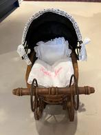 Antieke Poppenwagen Kathe Kruse Dekje Geborduurd. Poppenform, Ophalen of Verzenden
