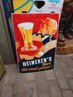 Heineken emaile bord, Verzamelen, Ophalen of Verzenden, Gebruikt, Reclamebord