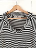 Zwart wit gestreepte longsleeve Turnover mt M, Maat 38/40 (M), Zwart, Lange mouw, Gedragen