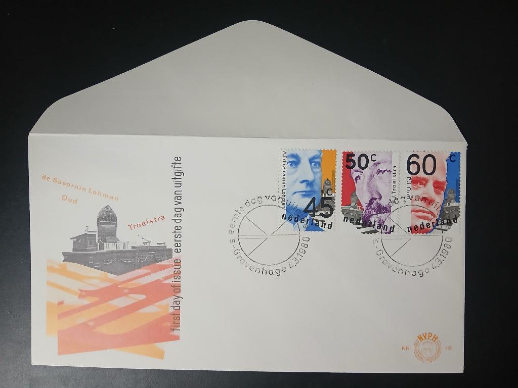 Nederland 1980 - FDC E180, Postzegels en Munten, Postzegels | Eerstedagenveloppen, Ophalen of Verzenden, Onbeschreven, Nederland