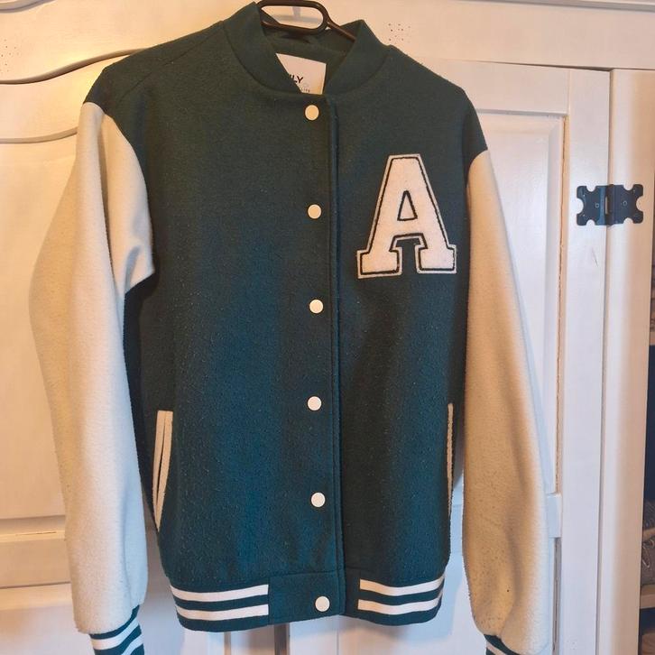 Only Baseball Jack, Kleding | Dames, Jasjes, Kostuums en Pakken, Gedragen, Jasje, Maat 34 (XS) of kleiner, Groen, Ophalen of Verzenden