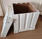 Wit opberg krukje/kist met deksel 29 x 29 x h36 cm ,c, Ophalen, Gebruikt, Hout
