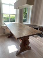 Massief eiken tafel, Ophalen, 200 cm of meer, 50 tot 100 cm, Vier personen