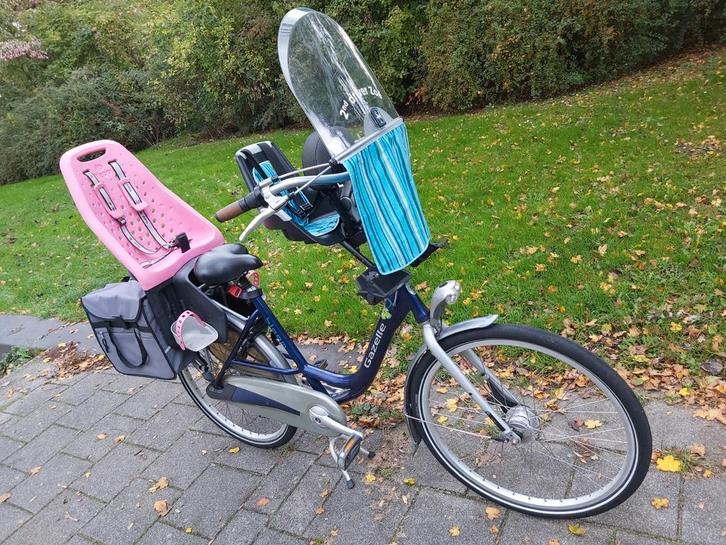GAZELLE BLOOM moederfiets met kinderzitjes, Fietsen en Brommers, Fietsen | Dames | Moederfietsen, Zo goed als nieuw, Gazelle, 50 tot 53 cm