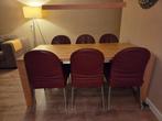 6 lederen eetkamerstoelen, Huis en Inrichting, Stoelen, Gebruikt, Leer, Ophalen of Verzenden, Vijf, Zes of meer stoelen