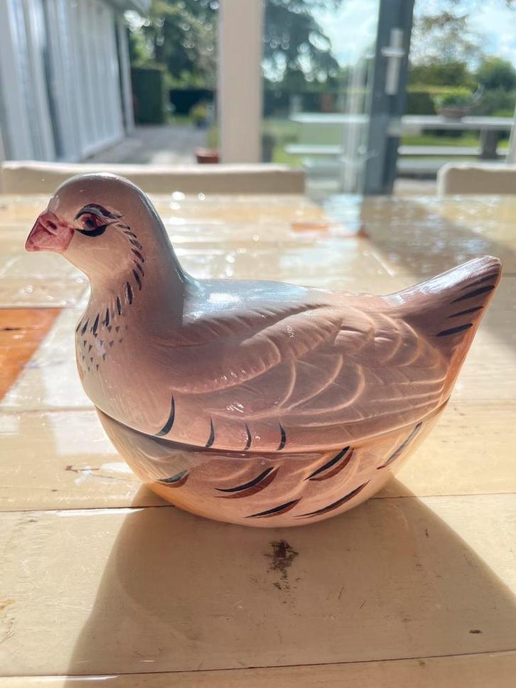 Keramieken patrijs Michel Cougant 1920-1940, Antiek en Kunst, Antiek | Keramiek en Aardewerk, Ophalen of Verzenden