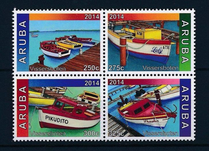 Aruba 2014 Boot schip vissersboten postfris, Postzegels en Munten, Postzegels | Nederlandse Antillen en Aruba, Postfris, Verzenden