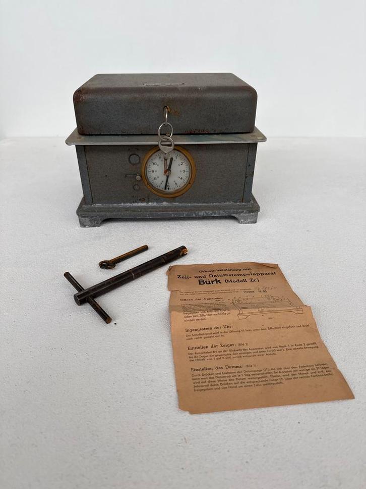 Burk ZR prikklok Tijdklok / Stempelklok -  Werktijd, Antiek en Kunst, Antiek | Klokken, Ophalen of Verzenden