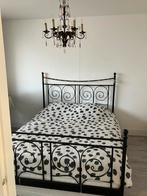 Bedframe Noresund IKEA met Luröy lattenbodems 160breed, Huis en Inrichting, Slaapkamer | Bedden, Ophalen, Zwart, Tweepersoons