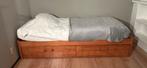 Houten bedframes met ladebakken (2 stuks) - GRATIS, Ophalen, Gebruikt, Eenpersoons, Bruin