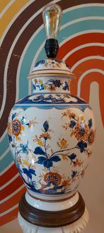 Porseleinen Lamp met Bloemmotief, Ophalen of Verzenden, Zo goed als nieuw, Overige materialen, 50 tot 75 cm