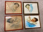 Vintage baby schilderij curiosa/brocante, Ophalen of Verzenden, Zo goed als nieuw, Schilderij, Minder dan 50 cm