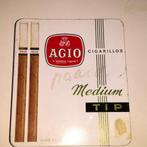 Antiek Blik Retro Vintage agio cigarillos medium tip, asbak,, Verzamelen, Ophalen of Verzenden