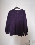 Trui sweater vintage retro paars kabeltrui gebreid maat m, Ophalen of Verzenden, Zo goed als nieuw, Paars