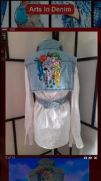 Denim handmade wikkeltopje spijkerstof. Uniek en handpainted, Verzenden, Nieuw, Blauw