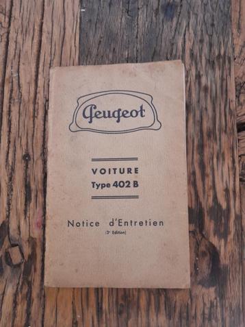 Instructieboekje Peugeot 402 beschikbaar voor biedingen