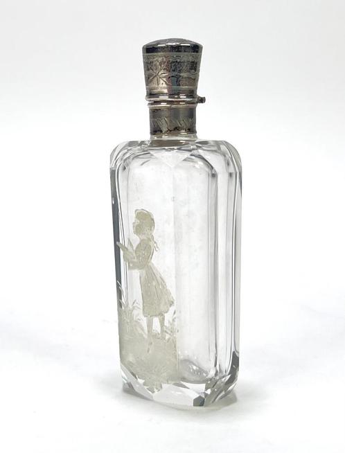 Kristallen parfumflesje Mary Gregory, eind 19e eeuw, Antiek en Kunst, Antiek | Glas en Kristal, Ophalen of Verzenden