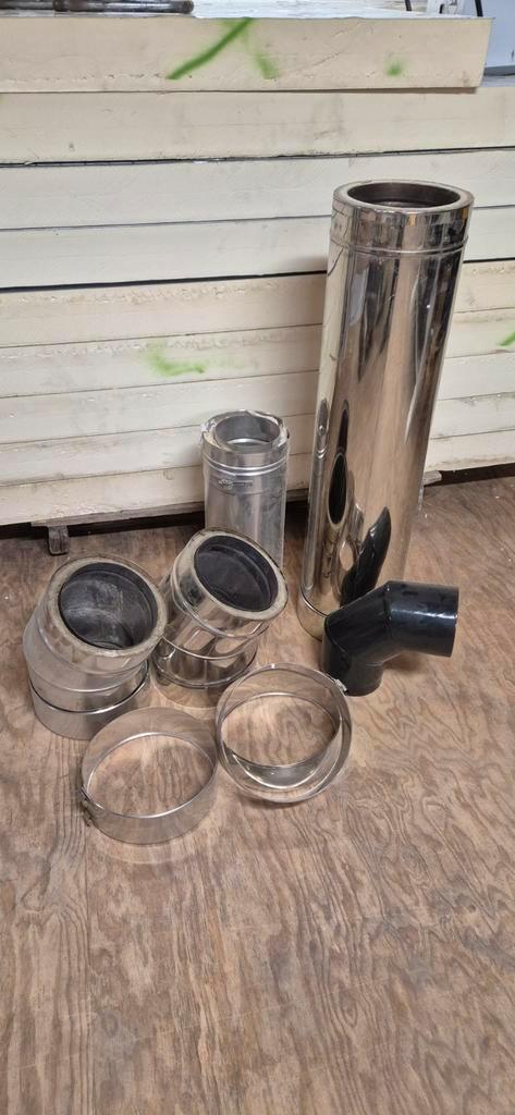 Dubbelwandige Geïsoleerde Kachelpijp 200mm, Doe-het-zelf en Verbouw, Verwarming en Radiatoren, Gebruikt, Kachel, 30 tot 80 cm