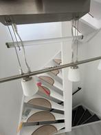 Hanglamp 6 spotjes, hoogteverstelbaar, Huis en Inrichting, Lampen | Hanglampen, Ophalen, Gebruikt, Glas, 50 tot 75 cm