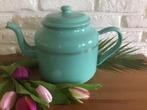 Prachtige Emaille Theepot/ Gouden Biezen/groot 2 liter, Ophalen of Verzenden