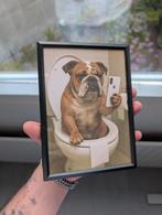 Bulldog op de wc (Selfie) Ingelijste Poster, Bryanbaartmans7@outlook.com, Nieuw, BryanDesign, Ophalen of Verzenden