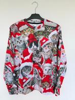 Sweatshirt, trui, longsleeve met Kerst poezen, katten maat S, Ophalen of Verzenden