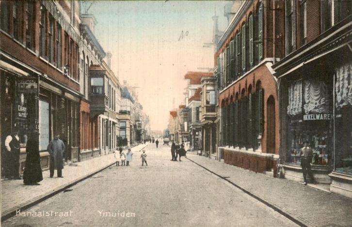 IJmuiden - Kanaalstraat, Verzamelen, Ansichtkaarten | Nederland, Ongelopen, Noord-Holland, Voor 1920, Ophalen of Verzenden