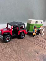 Playmobil paarden trailer en auto met paard en ruiter, Ophalen of Verzenden, Zo goed als nieuw
