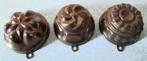 3 rood Koperen cake/pudding vormpjes, Antiek en Kunst, Antiek | Koper en Brons, Ophalen of Verzenden, Koper