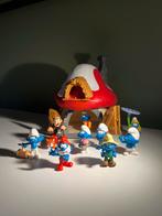 Smurfenhuis met 9 Smurfen, Ophalen of Verzenden, Zo goed als nieuw, Verschillende Smurfen, Poppetje, Figuurtje of Knuffel