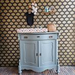 Mooie lichtblauwe biedermeier kast/dressior/commode, Ophalen, Zo goed als nieuw, Minder dan 50 cm