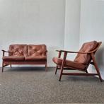 vintage bankstel Arne Hovmand Olsen Mogens Kold Deens design, Ophalen, Gebruikt, ., Rechte bank