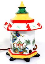 Schitterende Art Deco Porselein Chinoiserie Pagode Lamp 1930, Antiek en Kunst, Verzenden
