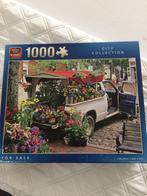 King Puzzel 1000 Stukjes - Bloemenauto, Ophalen, 500 t/m 1500 stukjes, Zo goed als nieuw, Legpuzzel
