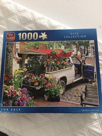 King Puzzel 1000 Stukjes - Bloemenauto beschikbaar voor biedingen