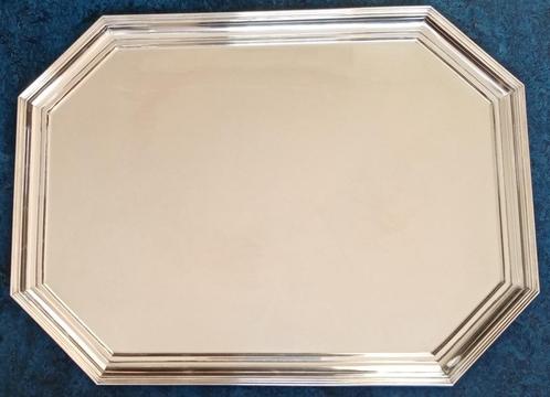 Groot rechthoekig zilveren dienblad 51 cm Massief 835 zilver, Antiek en Kunst, Antiek | Goud en Zilver, Zilver, Ophalen of Verzenden