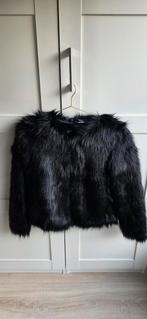 Zwarte H&M faux fur jas - Maat S, H&M, Zwart, Ophalen of Verzenden, Zo goed als nieuw