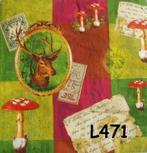 OPRUIMING servetten decoupage – hert + paddenstoel L471 –7x, Verzenden, Nieuw, Materiaal