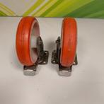 Zwenkwielen set van 2  RVS doorsnee wiel 200 mm, Ophalen, Gebruikt